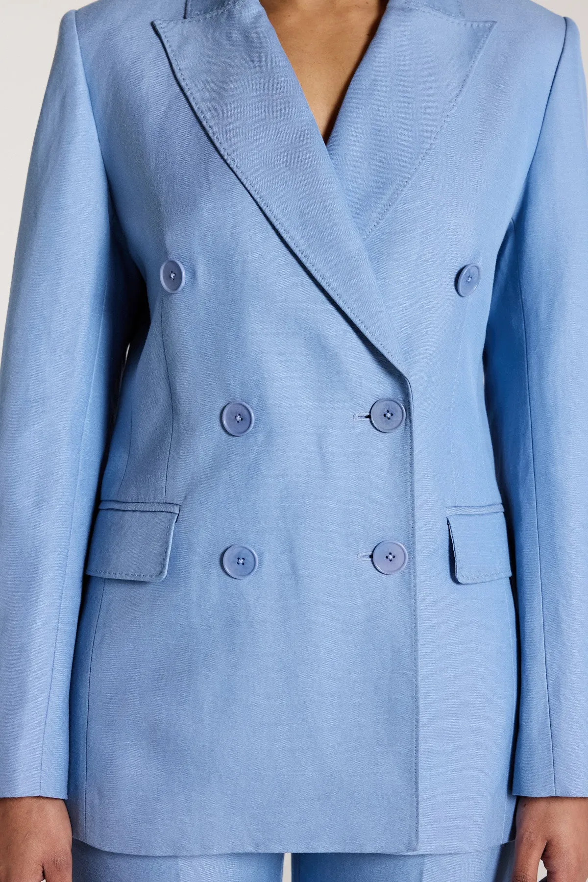 Lea Linen Jacket - Powder Blue