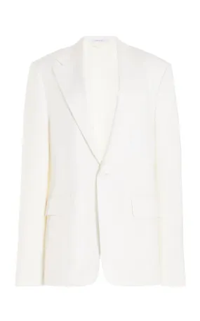 Leiva Blazer in Ivory Virgin Wool Twill