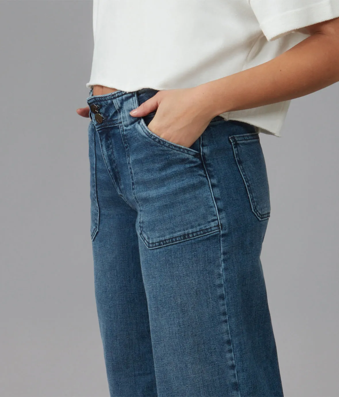 NOVA-DIS Mid Rise Wide Leg Jeans