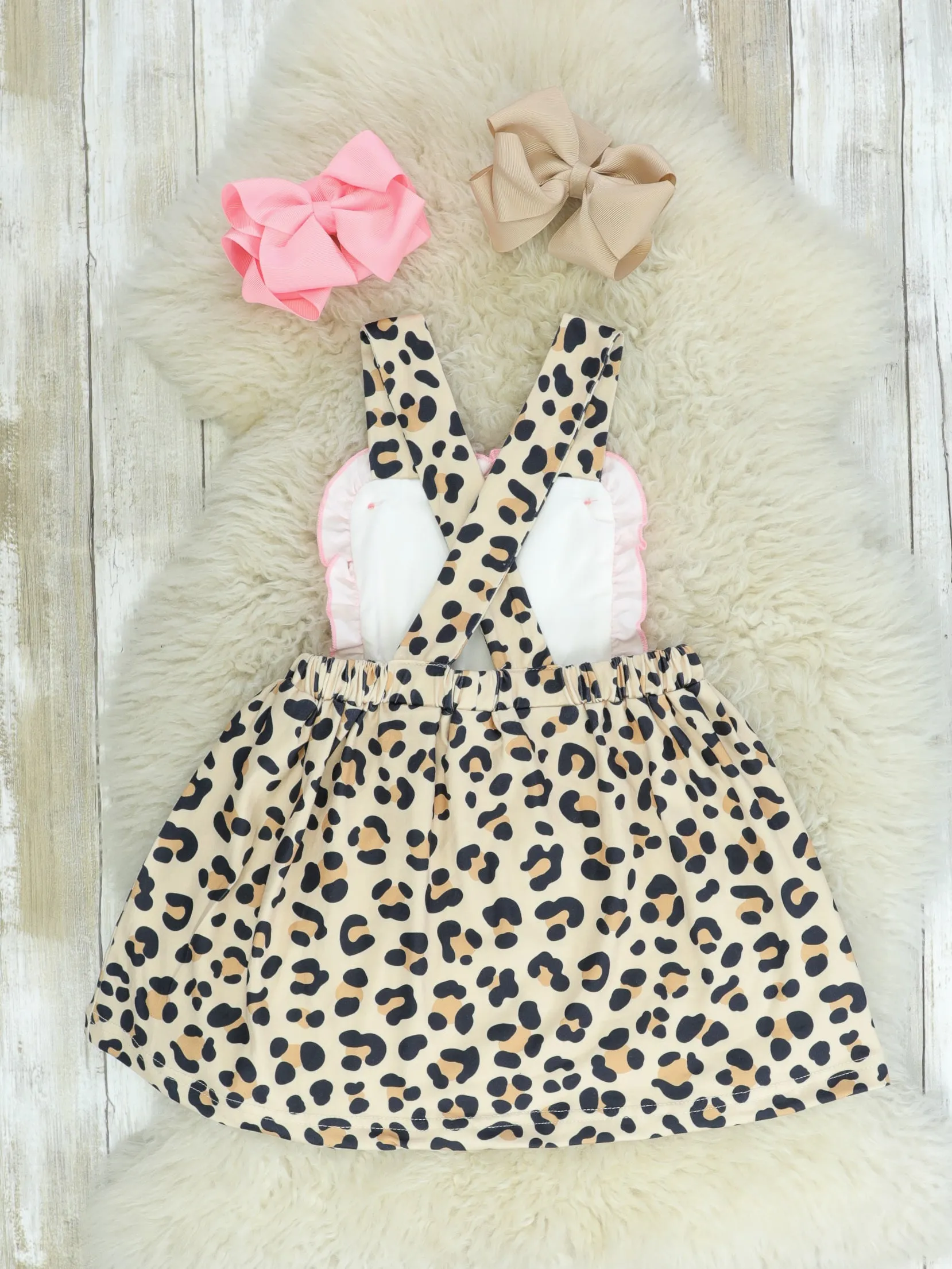 Pink Leopard Bunny Apron Dress