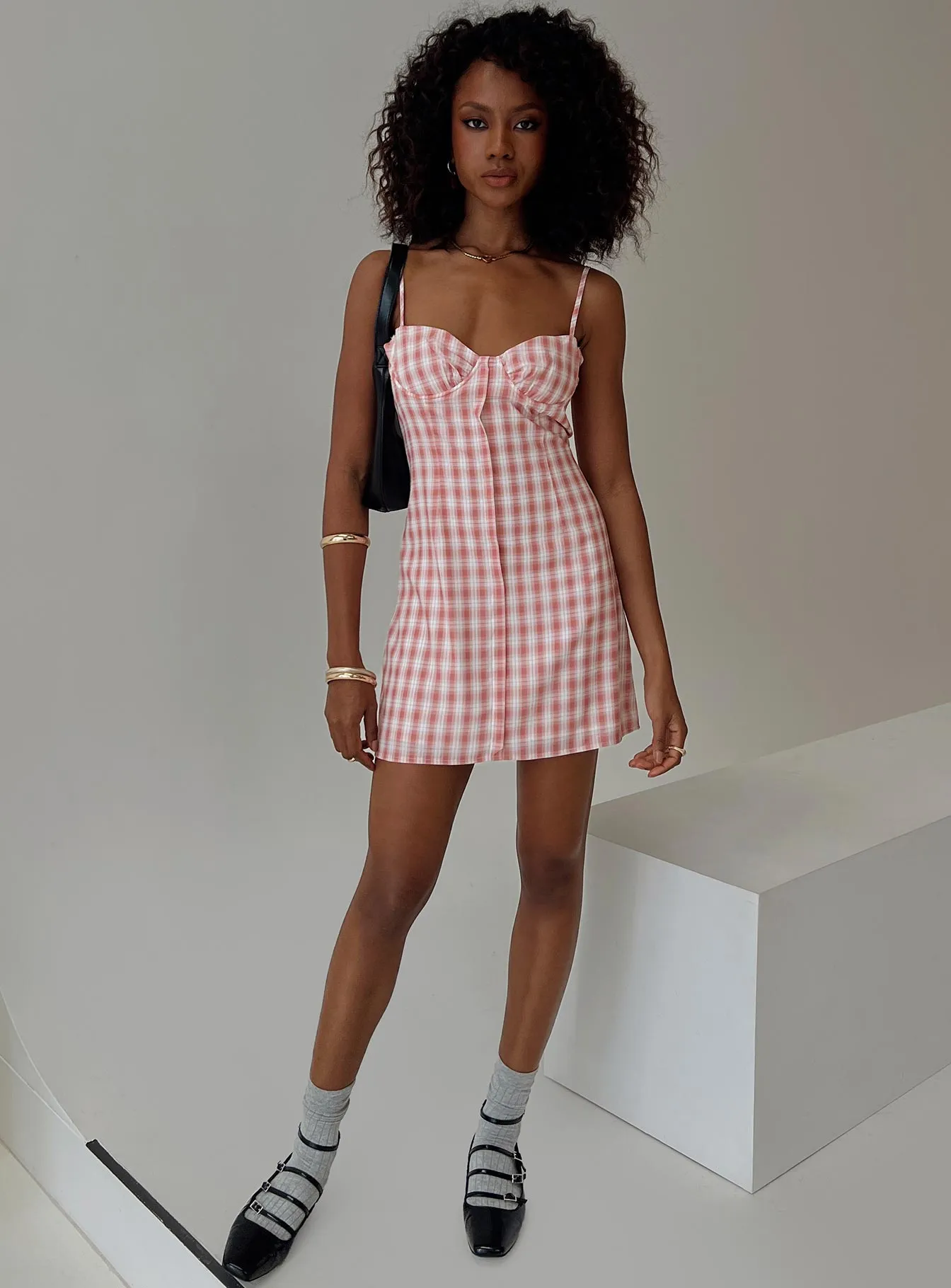 Poto Mini Dress Pink Check