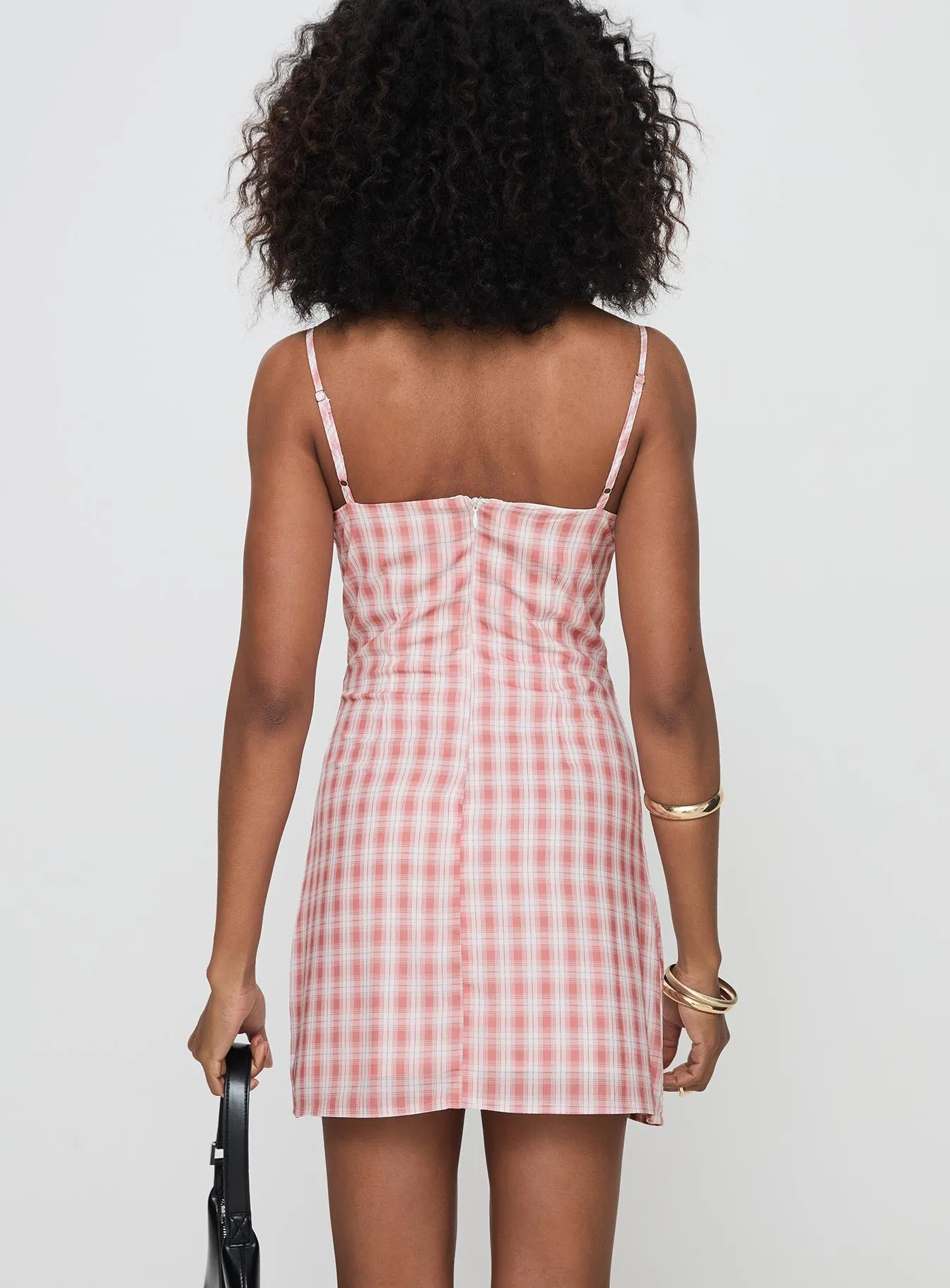 Poto Mini Dress Pink Check