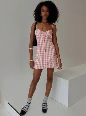 Poto Mini Dress Pink Check