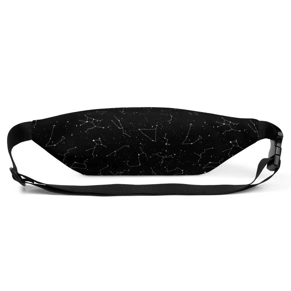 Purr Nebula Fanny Pack - Water-Resistant Waist Bag, Gym Essentials Witchy Grunge Goth Accessories, Vegan Yoga Gift