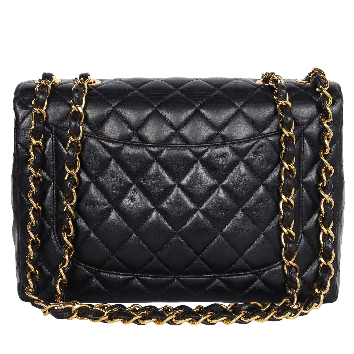 Quilted Jumbo Classic Flap Bag Black (Authentic Pre-owned)