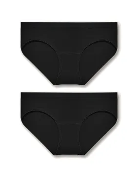 Seamless Panties Stretch Soft Underwear 2PCS Black