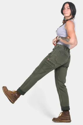 Shop Pant in Olive Green Denim