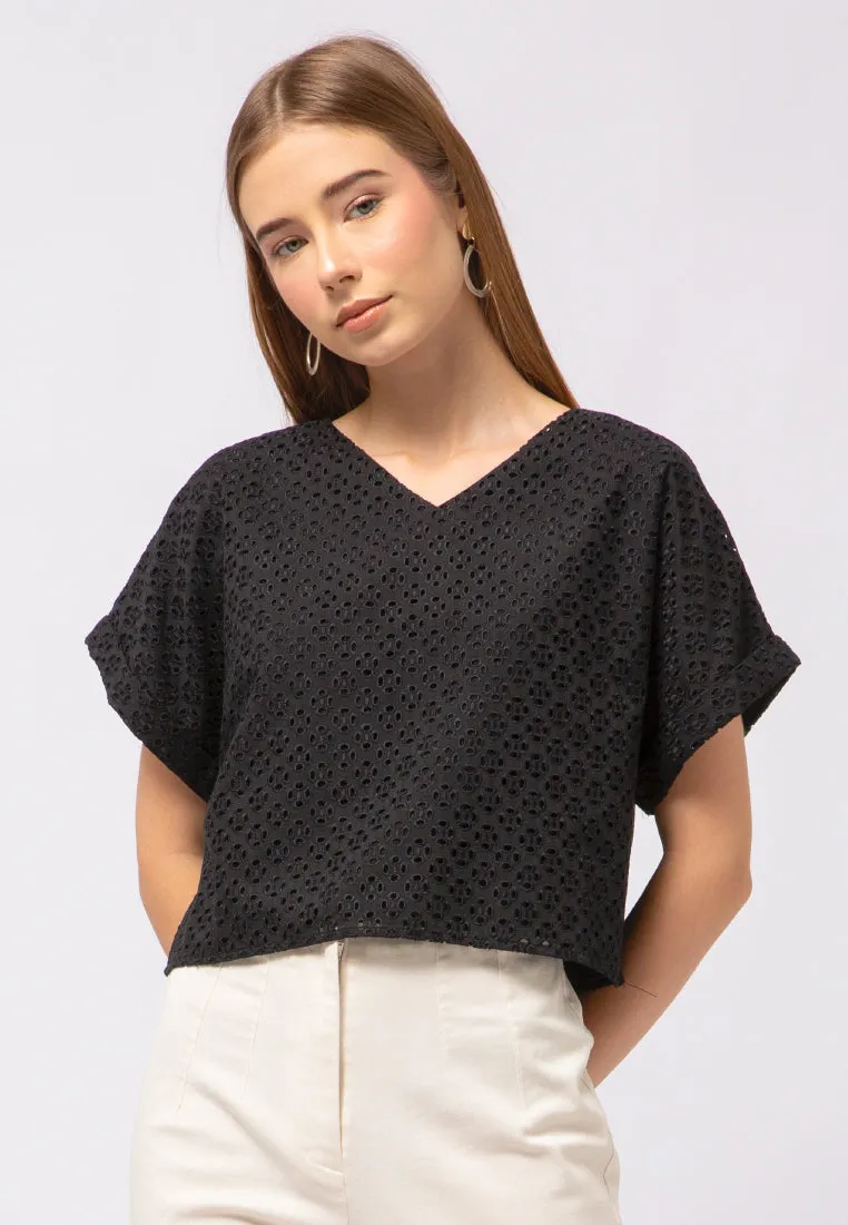 Short Sleeve Crop Blouse