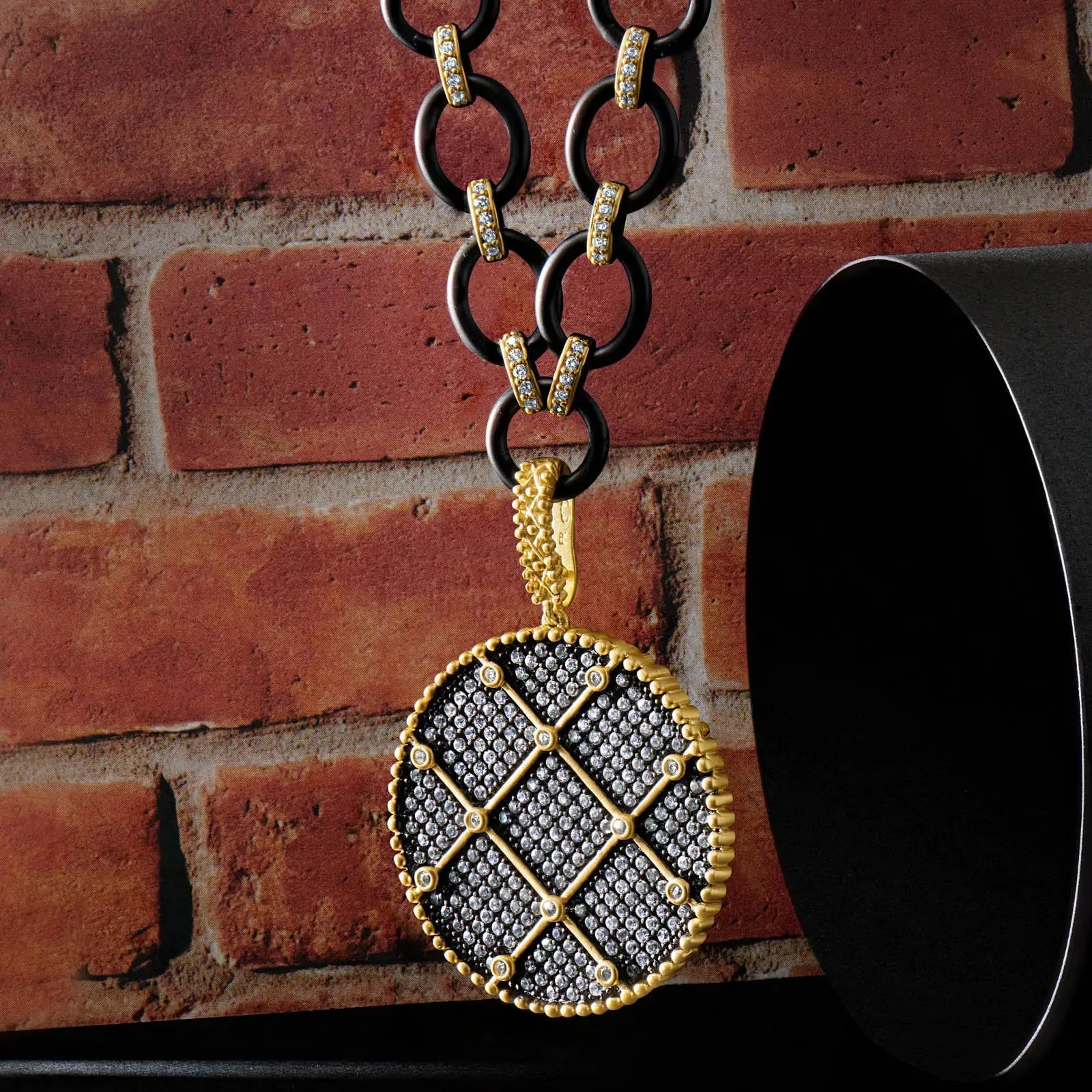 Signature Double Sided Pendant Chain Link Necklace