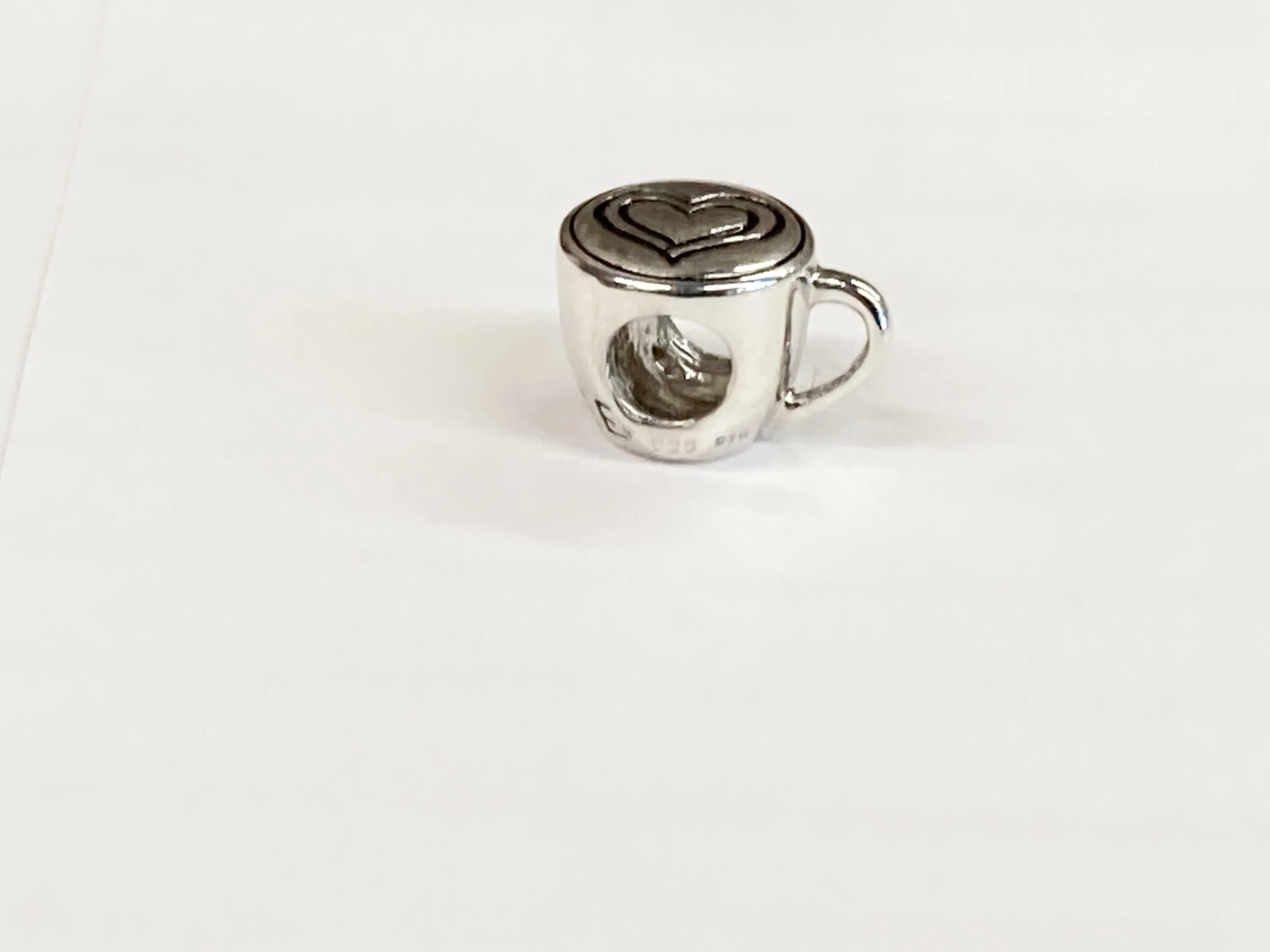 Silver Coffee Cup Bead