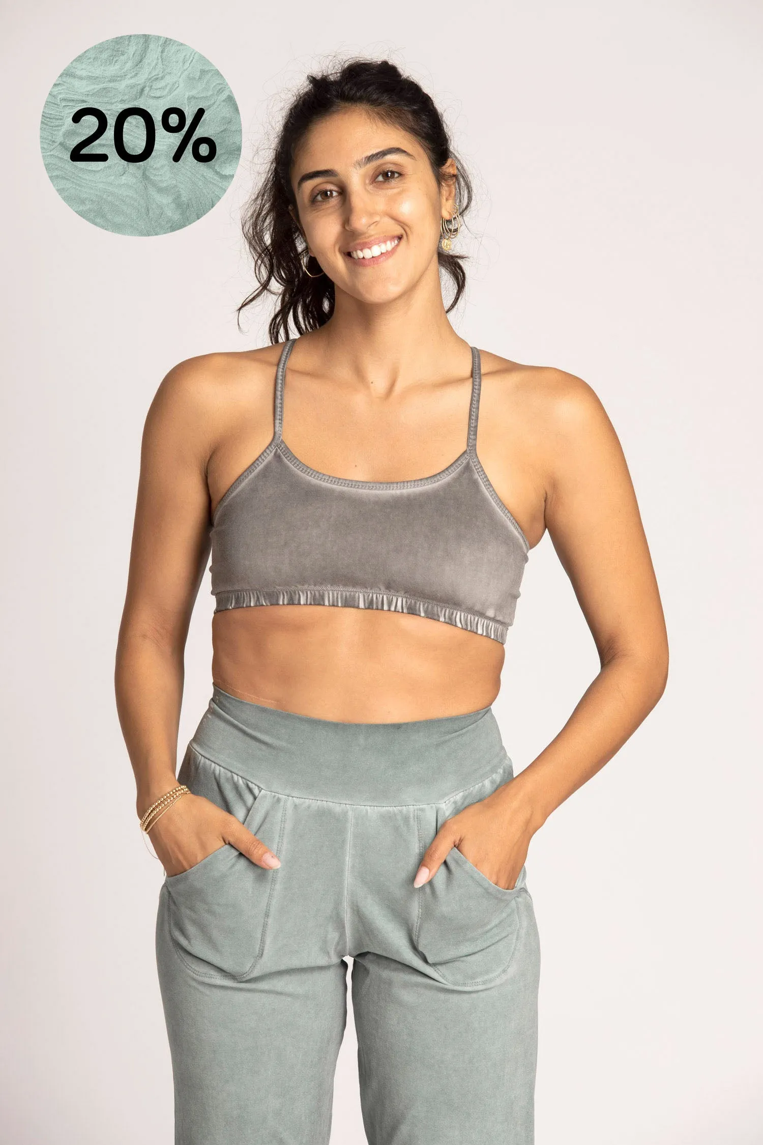 Stonewash Criss Cross Bra