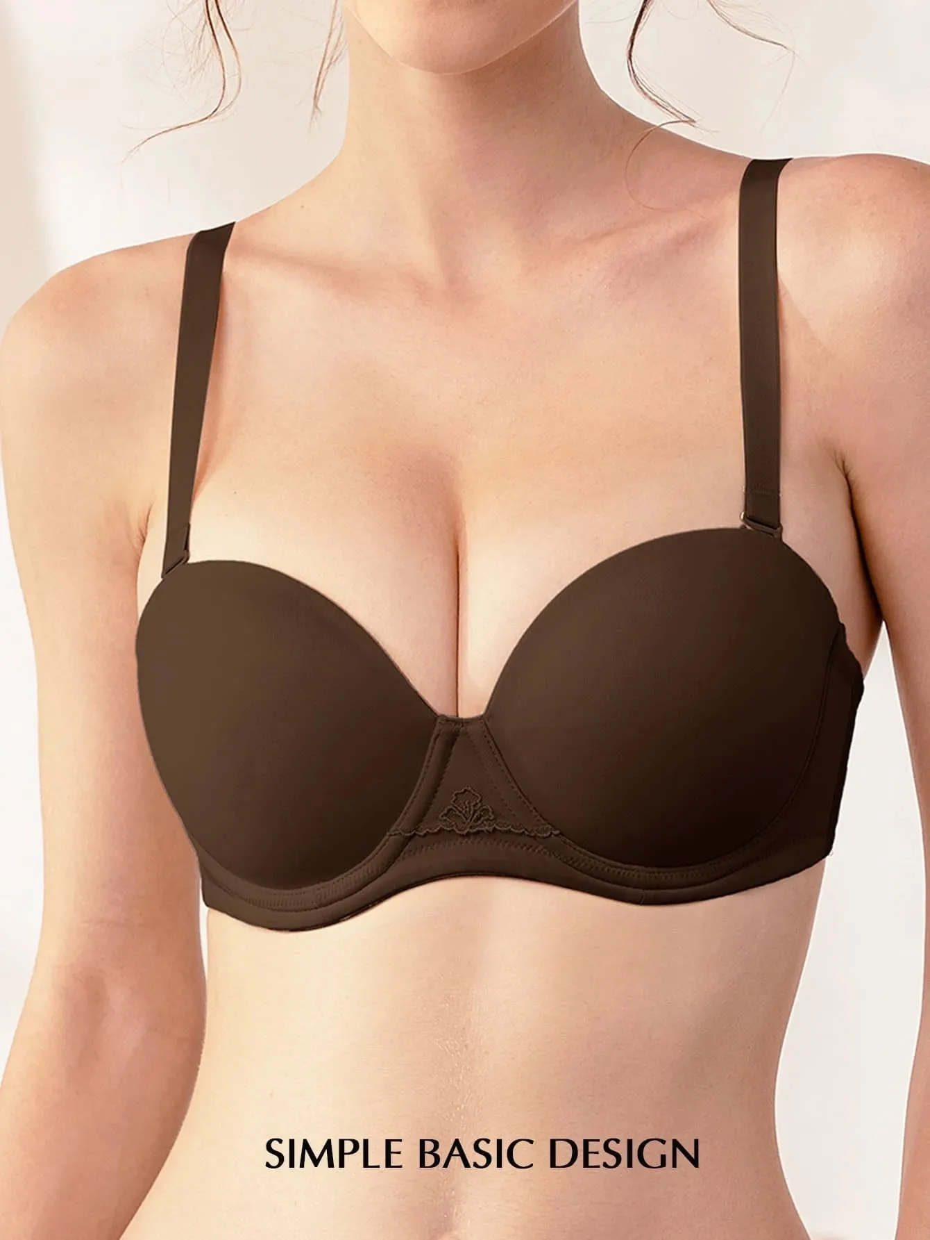 Strapless Multi-way Contour Underwire Bra Coffee Brown