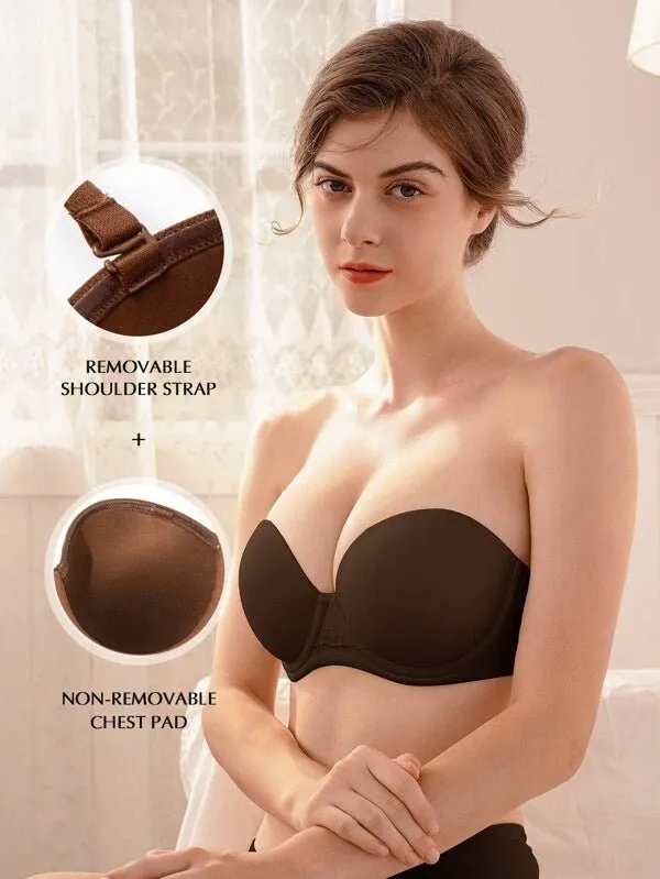 Strapless Multi-way Contour Underwire Bra Coffee Brown