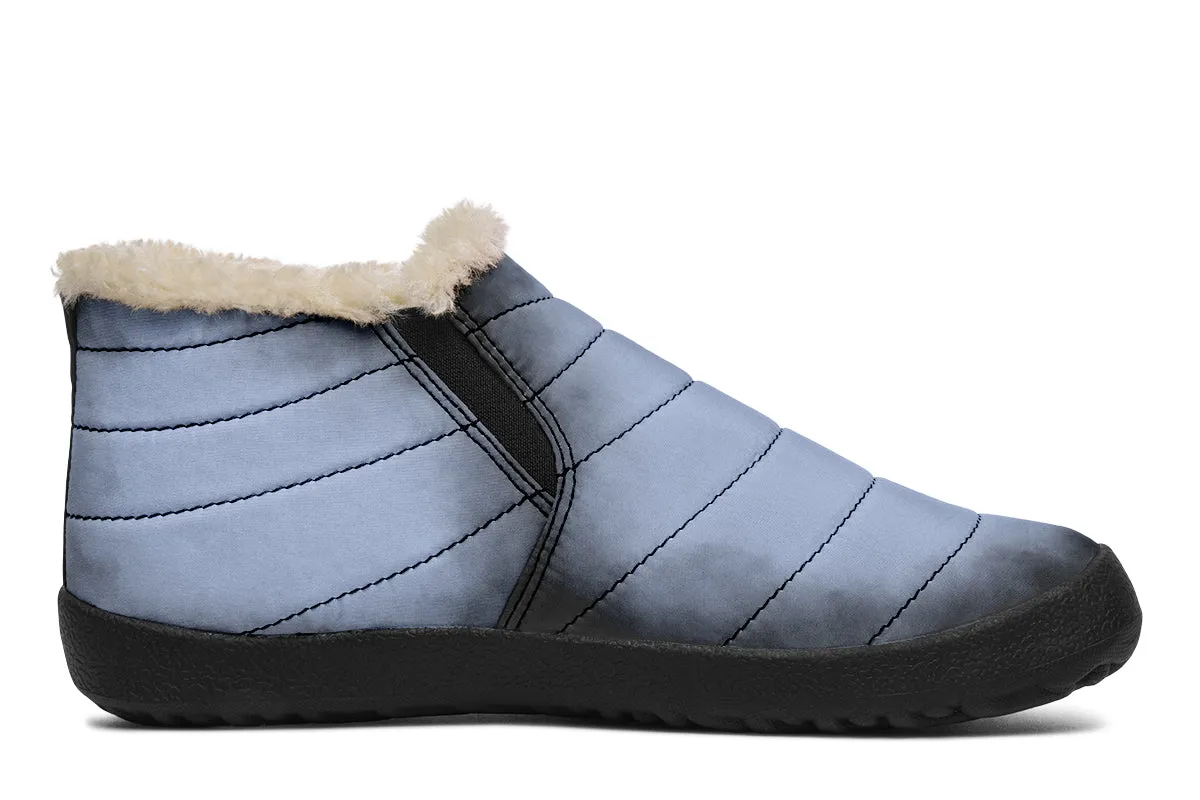 Twilight Blue Winter Sneakers - Warm & Easy Slip-On Shoes Lined with Vegan Wool with Anti-Slip Soles