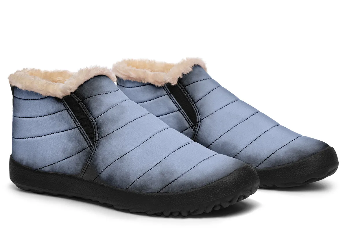 Twilight Blue Winter Sneakers - Warm & Easy Slip-On Shoes Lined with Vegan Wool with Anti-Slip Soles