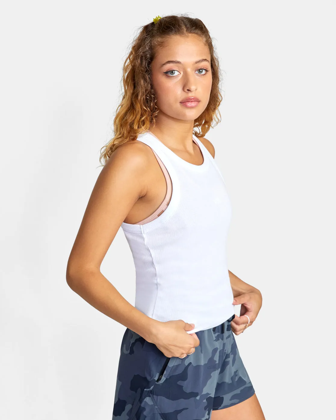 VA Essential Ribbed Tank Top - White