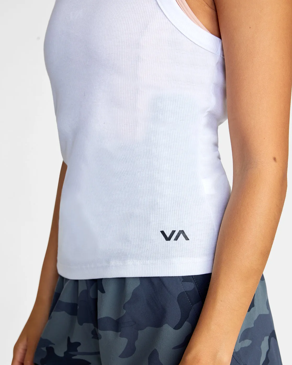 VA Essential Ribbed Tank Top - White